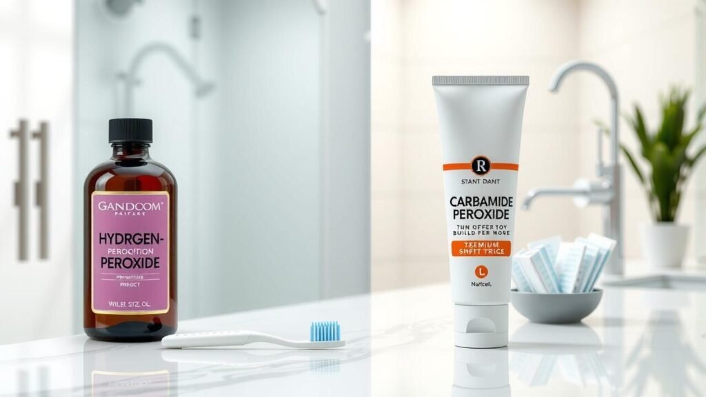 hydrogen peroxide vs carbamide peroxide teeth whitening