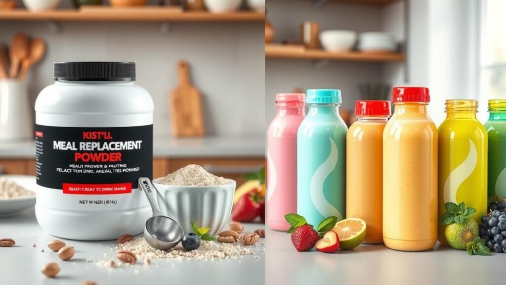 What is the difference between meal replacement shakes and powder?